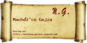 Machács Gejza névjegykártya